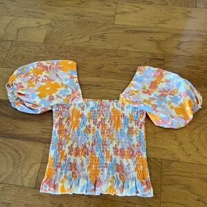 Floral Puff Sleeve Top
